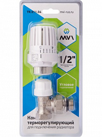 MVI Угловой  2 в 1 (термоголовка и клапан термостатический) 1/2"
